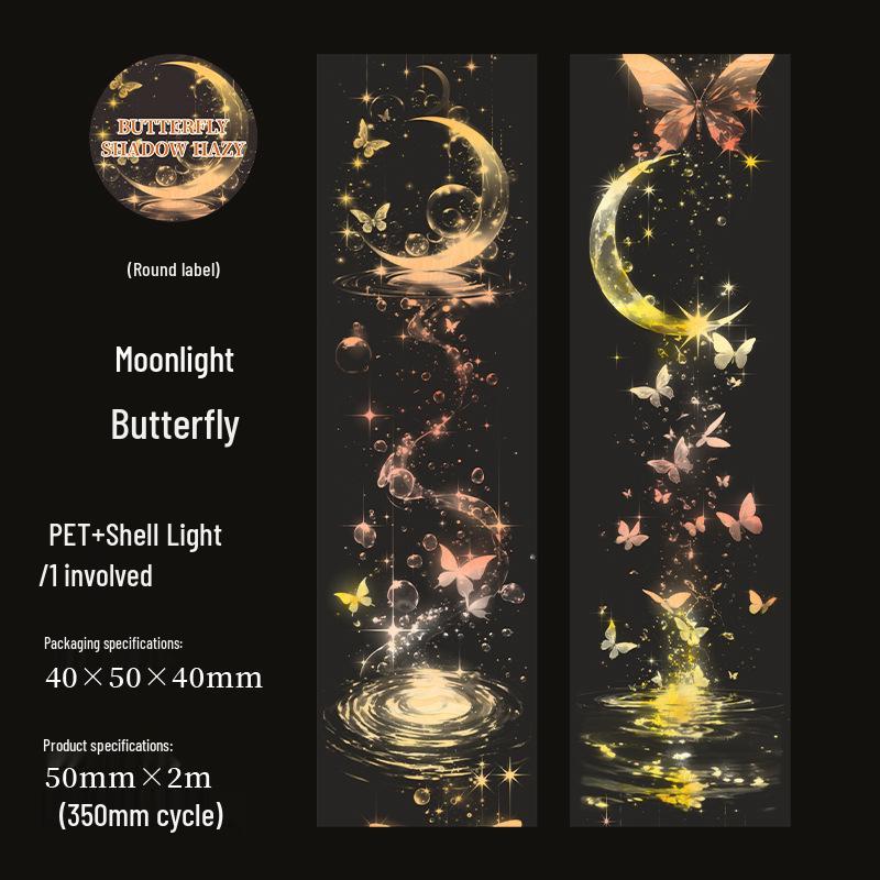 Butterfly Bubble Shell Washi Tape: Hazy Shadow Series for Journals