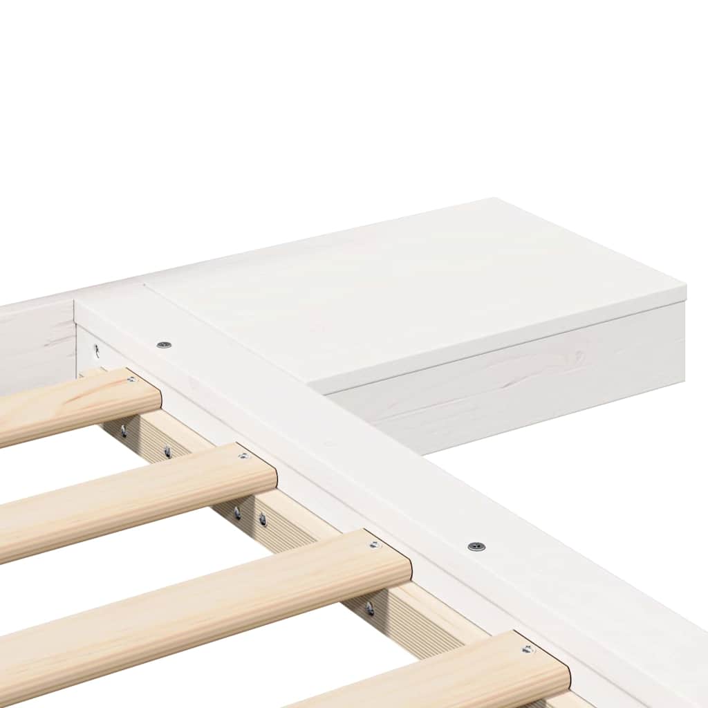 Bed Frame in White 200 x 200 cm Wood