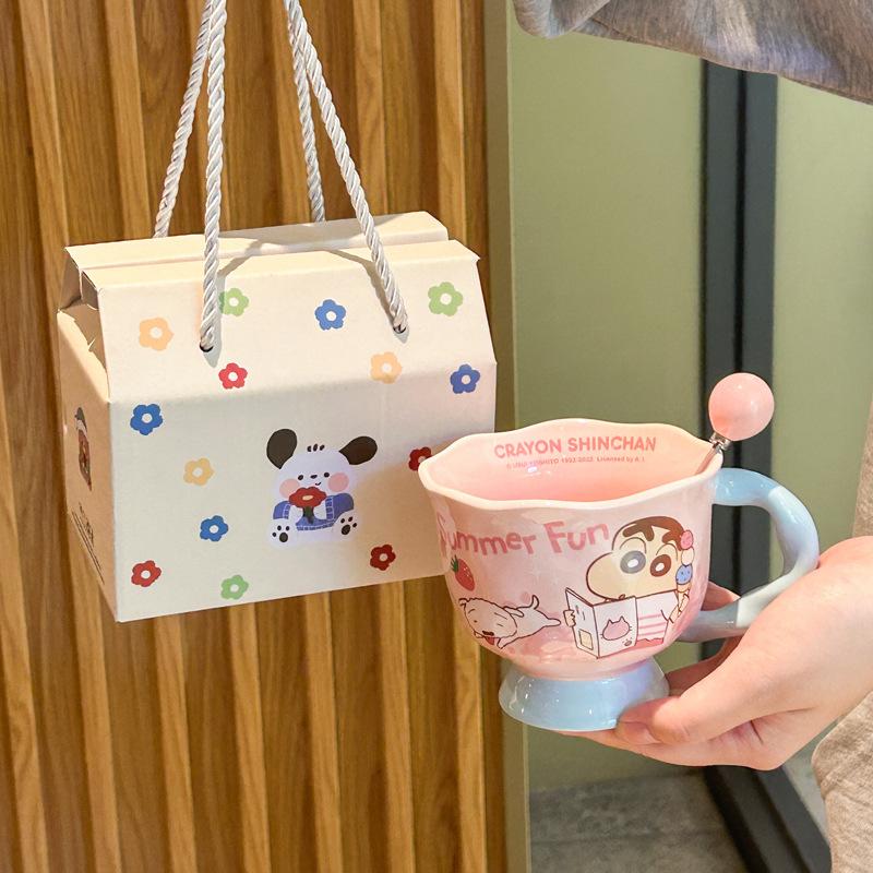 Crayon Xiaoxin Joint Water Cup Girls High Value Mug Couple Ceramic Water Cup Birthday Gift Souvenir