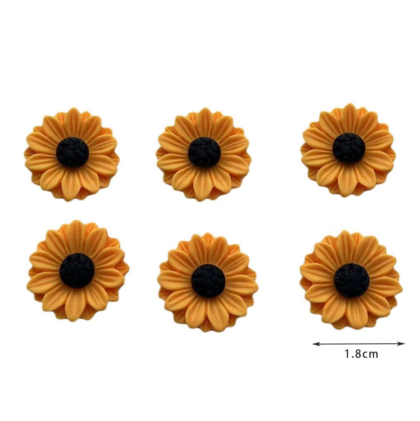 6pcs Sunflower Resin Refrigerator Magnets Creative Cute Magnetic Stickers Home Kitchen Decoration Magnets