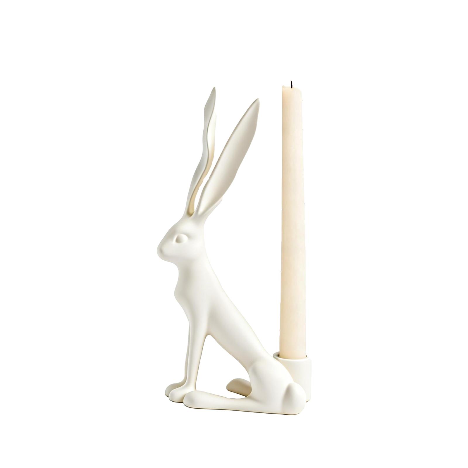 

-shaped Candle Holder, Easter Prop And Decorative Candlestick. One Size білий