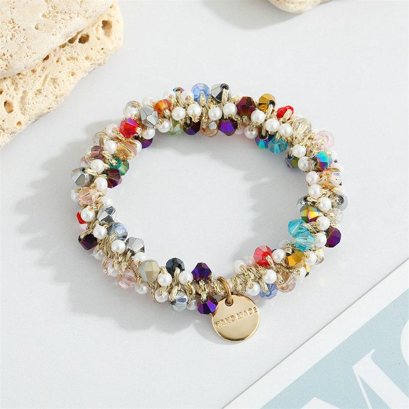 Korean Style Hair Bands Hair Ties Ins Rubber Band Fairy Hair Accessory Pearl Hair Band Dongdaemun Multicolor Crystal