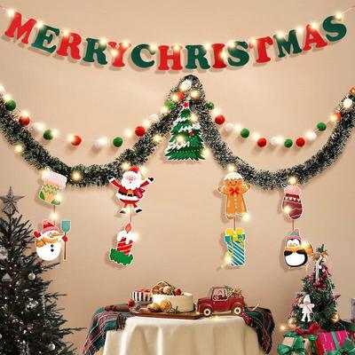 Christmas Tinsel Garland & Banner Decoration