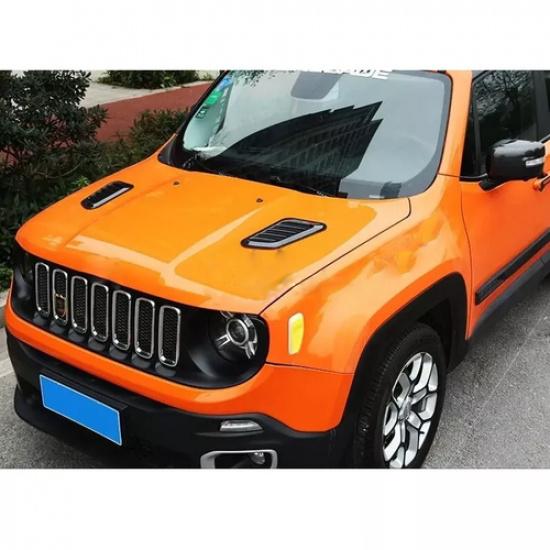 For Jeep Renegade 2015 2016 2017 - 2024 Car Hood Black Vent Cover Accessories