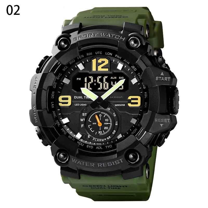 Cool Outdoor Shockproof Plastic Men's Watch Large Dial Sports Pin Buckle Digital Display Synchronous Machine Electronic Watch