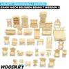 WOODART Puppenmöbel Holz Bausatz Mini Puppen Möbel DIY Set 3D-Puzzle [34tlg]
