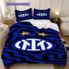 Biancheria da letto con stemma Inter Milan (1 * copripiumino + 2 * federa, senza nucleo) Set biancheria da letto 2D Piatto Regalo di Natale Compleanno Morbido e Confortevole