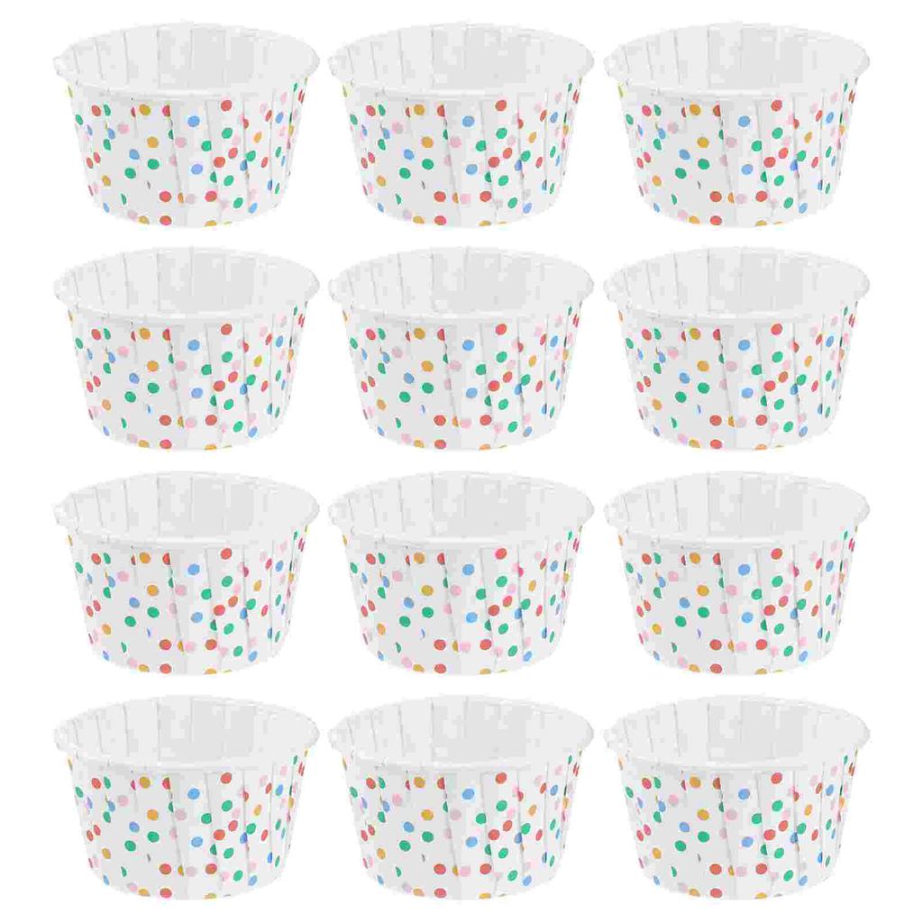 100 Pcs Plastic Cups with Lid Birthday Dessert Disposable Bowl Desserts Containers Party Supplies Paper Bowls Cake Wrapping