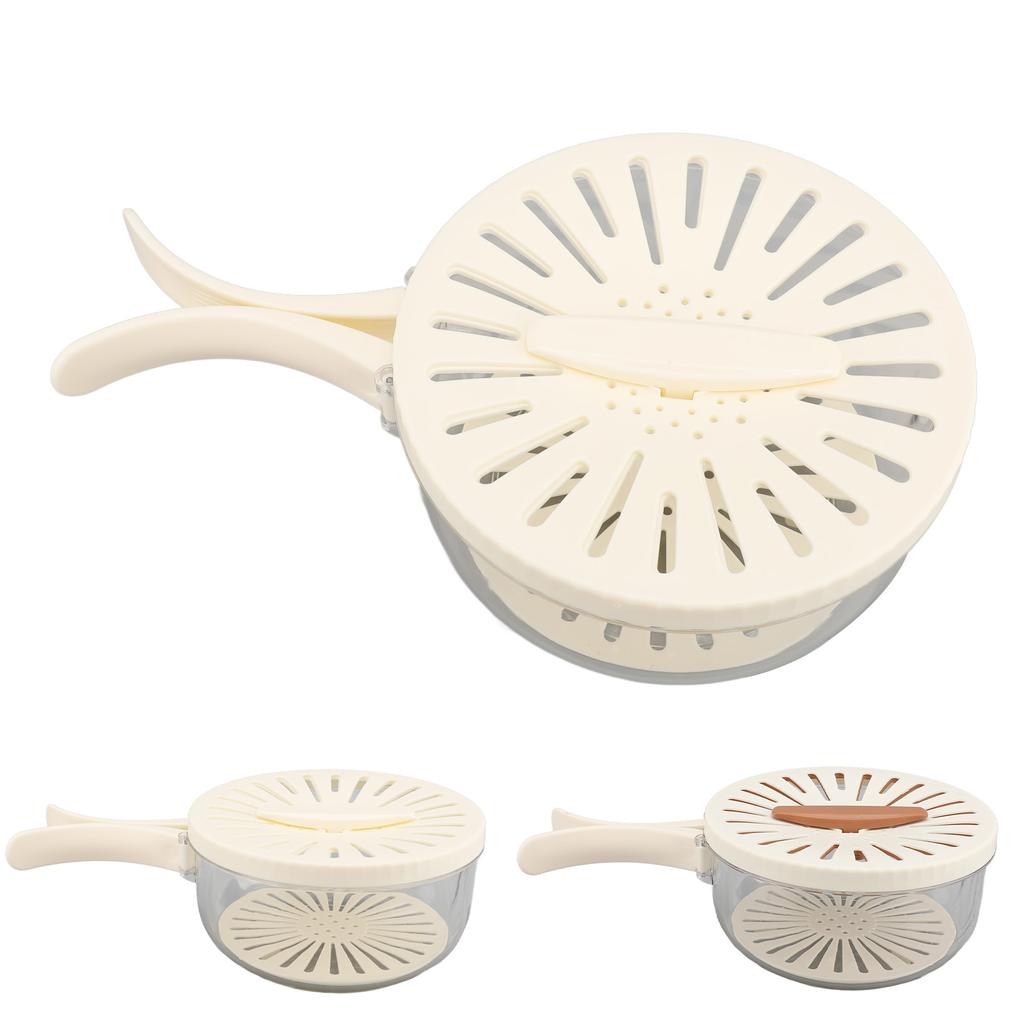 Fruit Vegetable Washing Bowl Thickened Double Layer Multifunctional Draining Bowl with Lid Foldable 