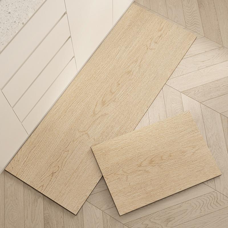 Kitchen Carpet Waterproof Non-slip PVC Floor Mat Imitation Wood Grain Wash-free Leather Rug Long Size Home Decoration Foot Mats