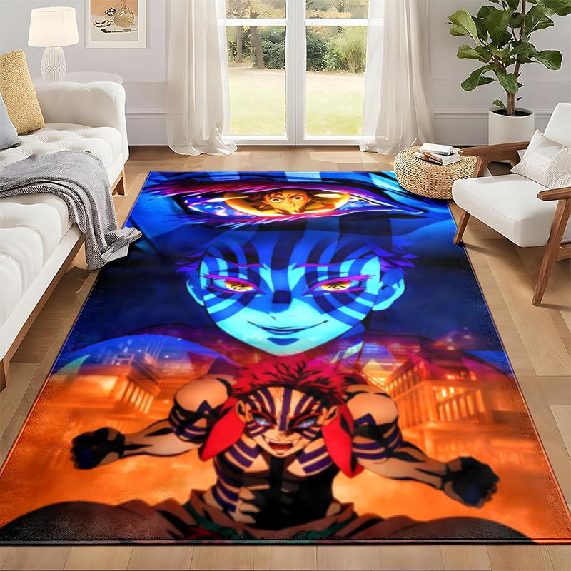 Akaza Demon Slayer Carpet Door Mat for Living Room or Bedroom Protective Mat Under Chair Office Decoration Christmas Gift Birthday Present