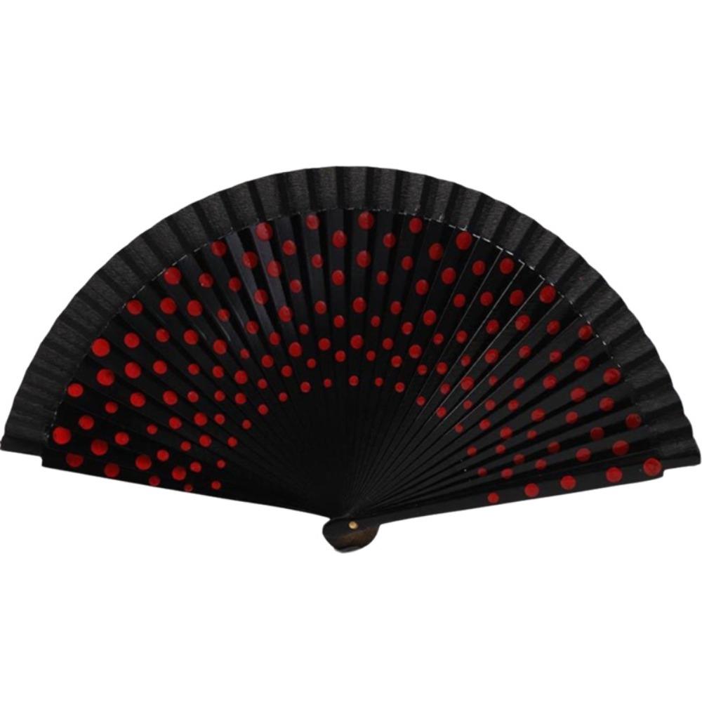 Vintage Flamenco Spanish Folding Fan Wood Handle Decorative Fan Dancing Fan Filming Props