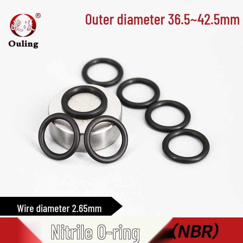 Nitrile O-Ring, Oil & Wear Resistant, Various Inner Diameters (36.5-42.5mm) x 2.65mm 36.5*2.65mm (20 pcs) Black Nitrile O-ring