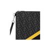 Fendi Monogram Logo FF Pattern Color Block Striped Coated Wristband Canvas And Leather Clutch Men Clutch Black Gray Yellow 7N0110-A9XS-F0R2A