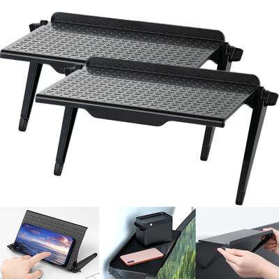 2 estantes superiores para pantalla, elevador de monitor de computadora, soporte de escritorio para TV, soporte de almacenamiento, escritorio multifunción, estante de almacenamiento para el hogar y la oficina.