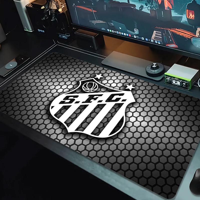 Santos FC Logo Color Mouse Pad Large Gaming Table Cushion Non-slip Laptop Tablet Big Mousepad XXL Mat Mini PC Playmat With Lock Edge