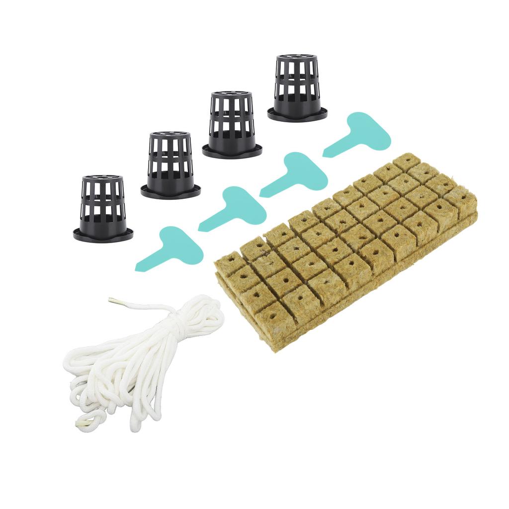 72 Set 1 Inch Steenwolblokjes met 2 Inch Netpotjes voor Hydroponisch Teeltsysteem Goed Water