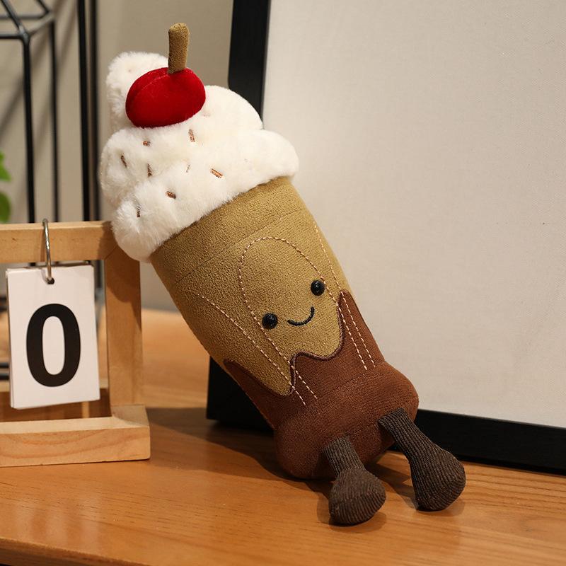 Simulated Cute Milk Tea Cup Pillow Doll Chocolate Milkshake Doll Afternoon Tea Plush Toy Decoration Ornaments