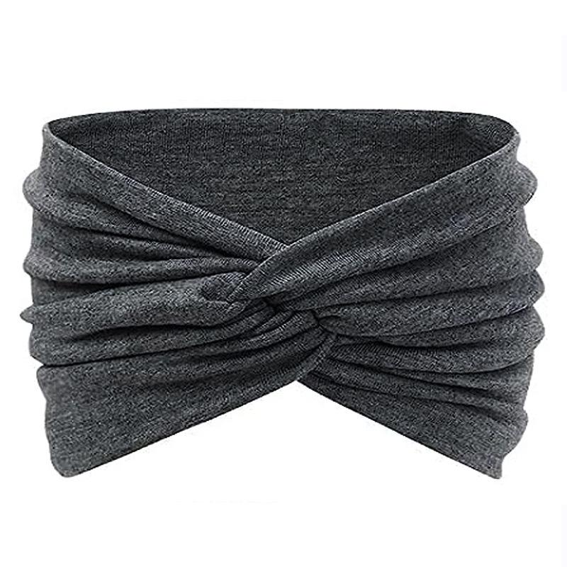 Women's Elastic Cross Super Wide Headband for Yoga, Running, and Sports