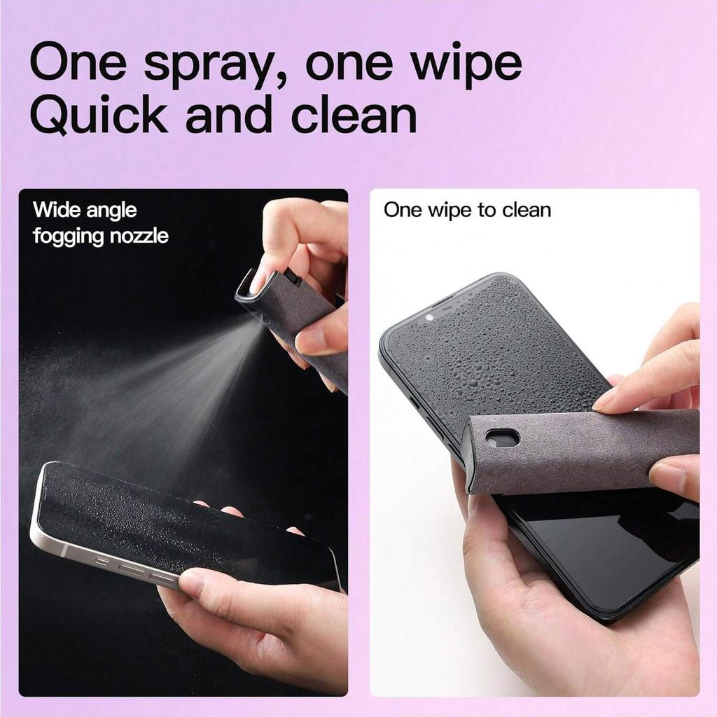 1 Pack Screen Cleaner,3-in-1 Touchscreen Mist Cleaner Spray and Microfiber Cloth,Built-in Cleaning Solution,(Excluding Solution)