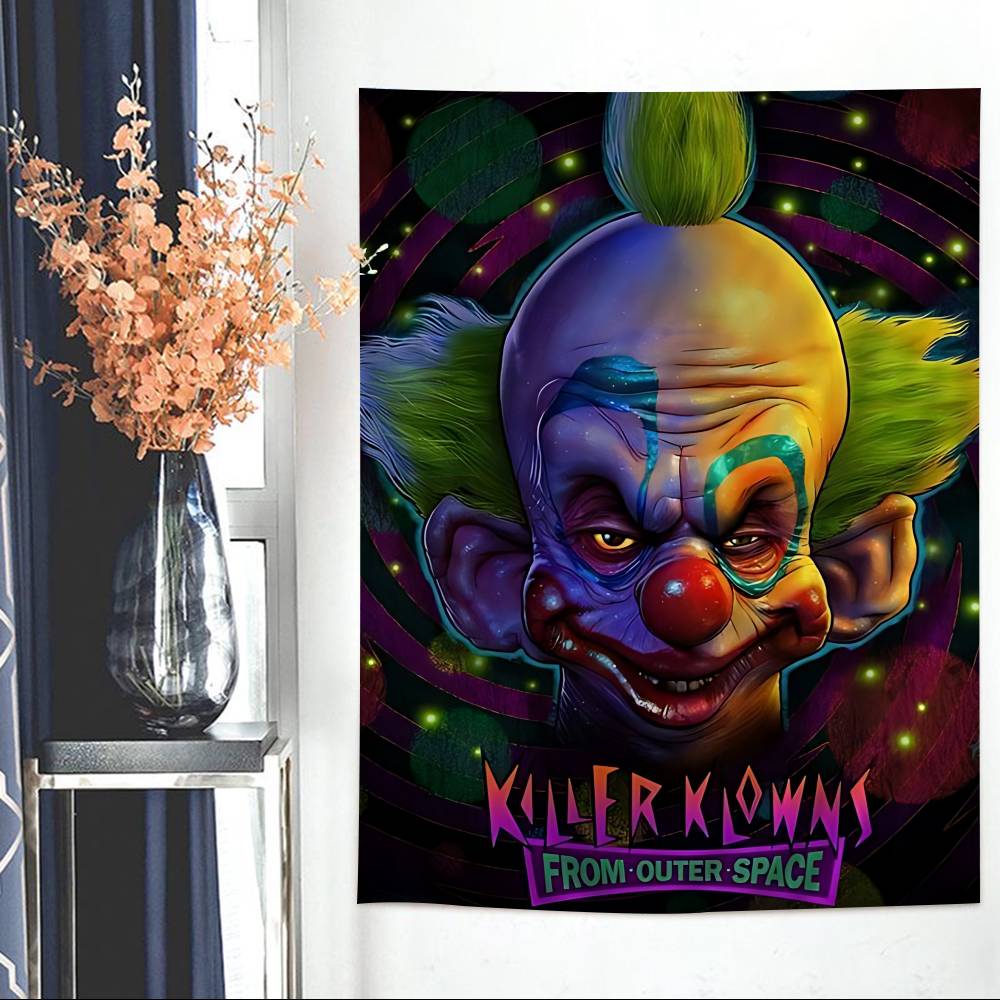 Terror Clássico K-Killer Klowns Filme Tapeçaria Colorida Pendurada na Parede Barata Pendurada na Parede Hippie Mandala Boêmio Pendurado na Parede