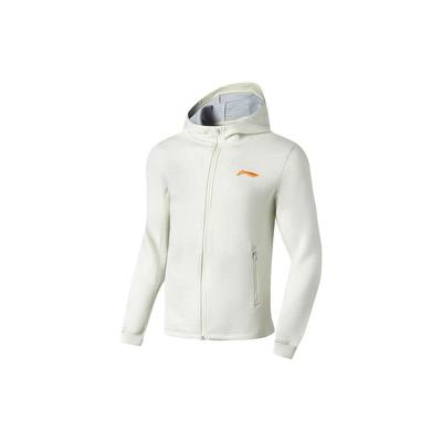 Li-Ning Functional All-Weather Logo Print Hooded Cardigan Sweatshirt Men Sweatshirts Cream-White AWDT171-1
