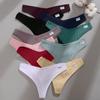 FINETOO Sexy dámské kalhotky Tanga G-String Spodní prádlo Bavlna Dámské kalhotky s pasem do V Jednobarevné T-Back Intimates Soft Waffle Spodní prádlo