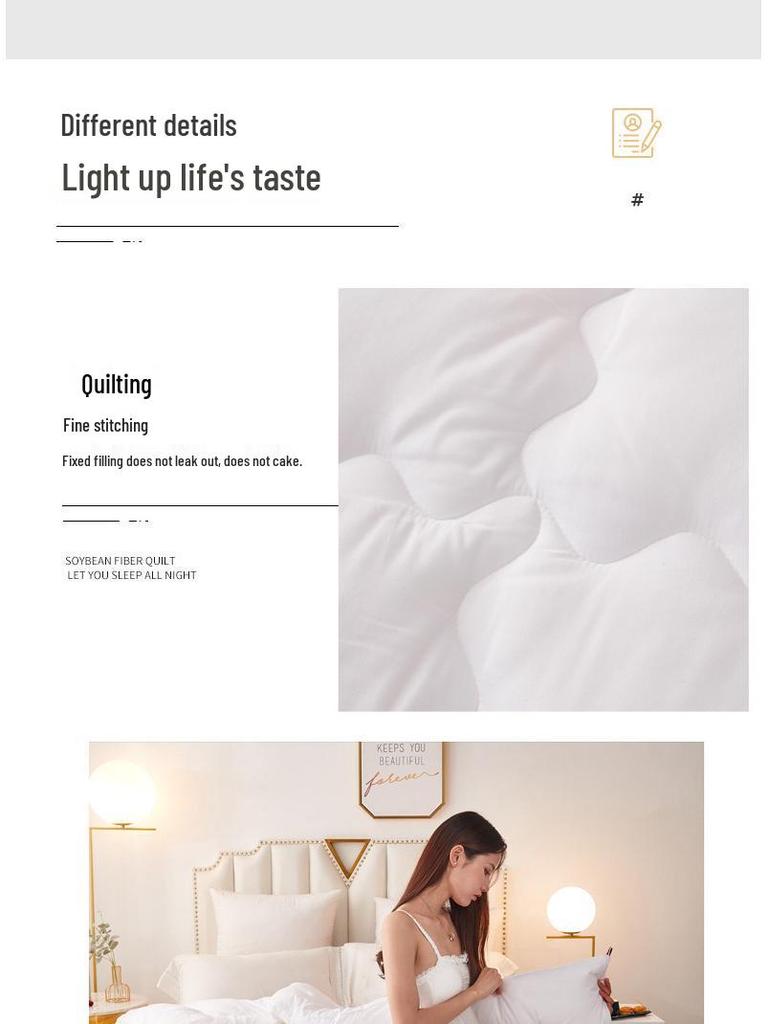 White Quilt Hotel Inn: All-Season Thick Quilt for Home & Hostel