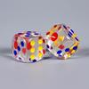 30mm Large Transparent Crystal Dice with Colored Pips for KTV, Bar, or Mahjong