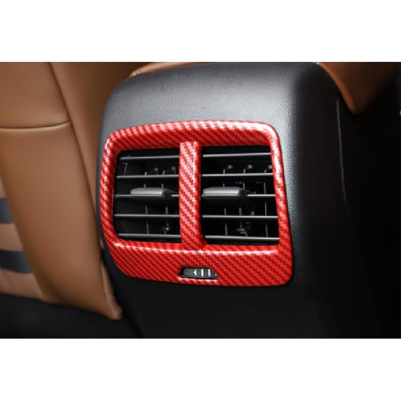 Car Rear Air Conditioner Vent Cover For Ford Bronco Sport + Red Carbon Fiber