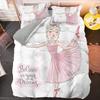 Ballet Dancer Girl Cartoon Dancing Comfortable Duvet Quilt Cover Pillowcase Bedding Set Children Bedroom Decoration Home Textile