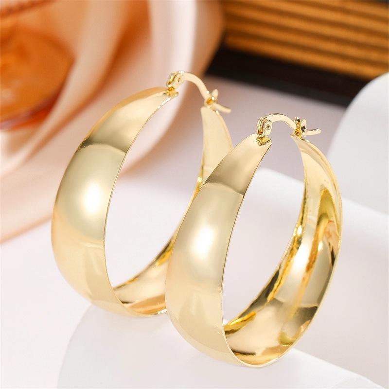 Простые и элегантные гладкие серьги-гвоздики геометрической формы, ретро и нишевые золотой