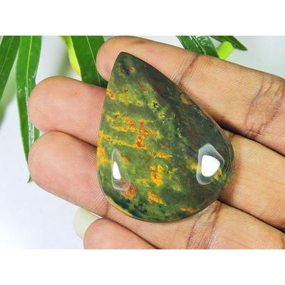 Affrican Red Natural Bloodstone Handmade Vintage Pear Gemstone 35X47X08 MM SK-918