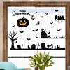 Halloween Static Window Decal Bat and Pumpkin Theme Reusable Decorations For Glass Door Offices PVC Clings Sticker Set