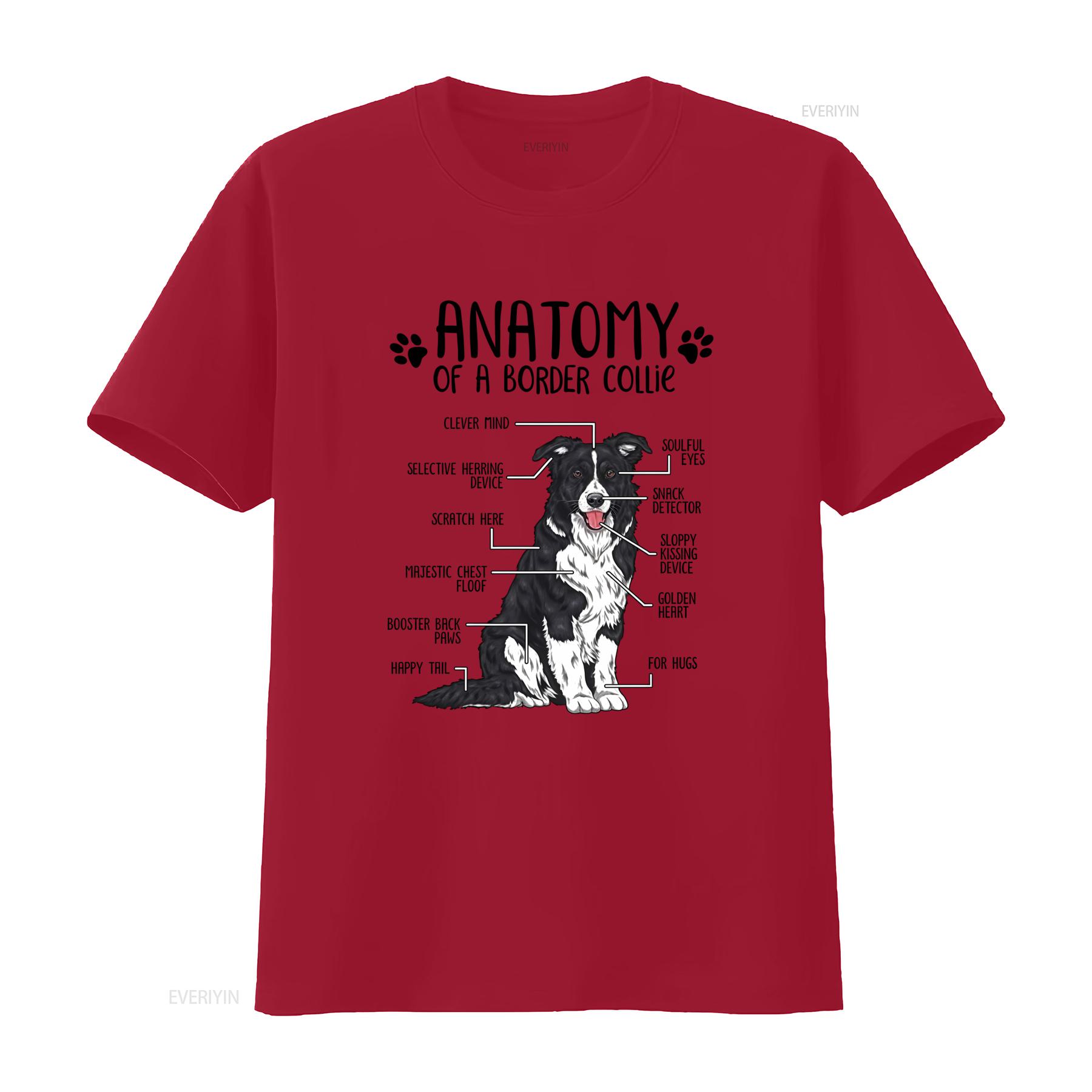 

Anatomy Of Border Collie T Shirt Funny Design for Dog Owners Clever Mind Soulful Eyes Snack Detector More vintage Washed S