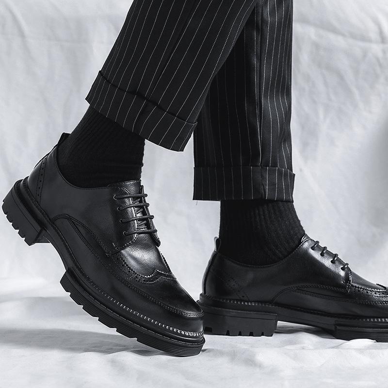 Large Size Brock Men'S Shoes 45 Trendy British Casual Wedding Shoes 46 Dress Pointed Groom Leather Shoes Px25-R