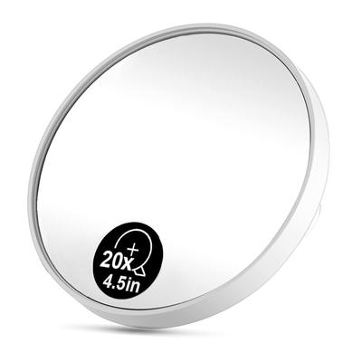Vergrößerungsspiegel, 4,5-Zoll-Schminkspiegel mit 20-facher Vergrößerung, 3 Saugnäpfen und Pinzette