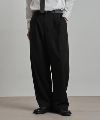 WORK ON BODY OFF Arco Semi-Wide Curved Slacks [Black]