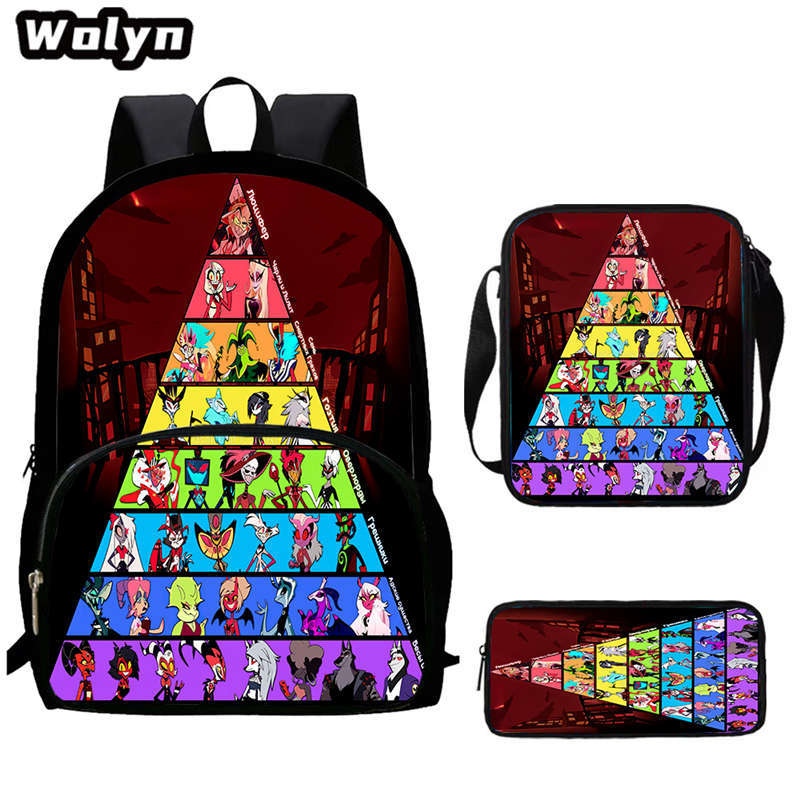 Hell Inn Hazbin Hotel Student School Bag High Value Leisure Oxford Ridge Relief Backpack