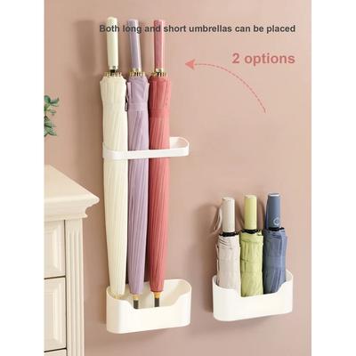 1 pièce de support de rangement pour parapluies mural sans perçage pour la maison, adapté à la porte d'entrée