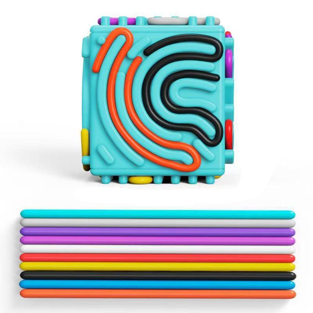 

Relieve Stress Sensory Activity Board Multi-faceted Tactile Sensory Activity Educational Use синий