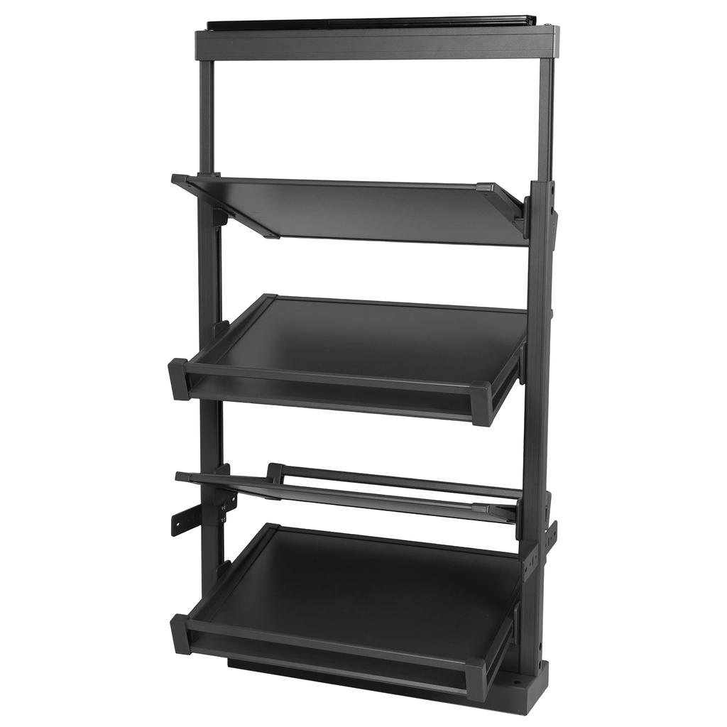 4 Tier Pull-Out Shoe Storage Organizer Adjustable Height Retractable Shoe Rack Organizer for Small Bedroom Closet