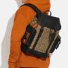 Coach Hudson 29 Classic Monogram Print Flap Drawstring Closure Canvas And Leather Backpack Men Backpack Brown Black CB902-QBV0S