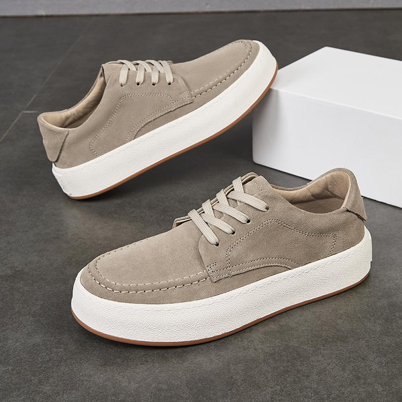 Pantofi Minimaliști din Piele Suede la Modă cu Vârf Lat Pantofi Casual din Piele pentru Bărbați Adidași de Exterior la Modă Sosire Nouă Pantofi de Plimbare pentru Timp Liber pentru Bărbați