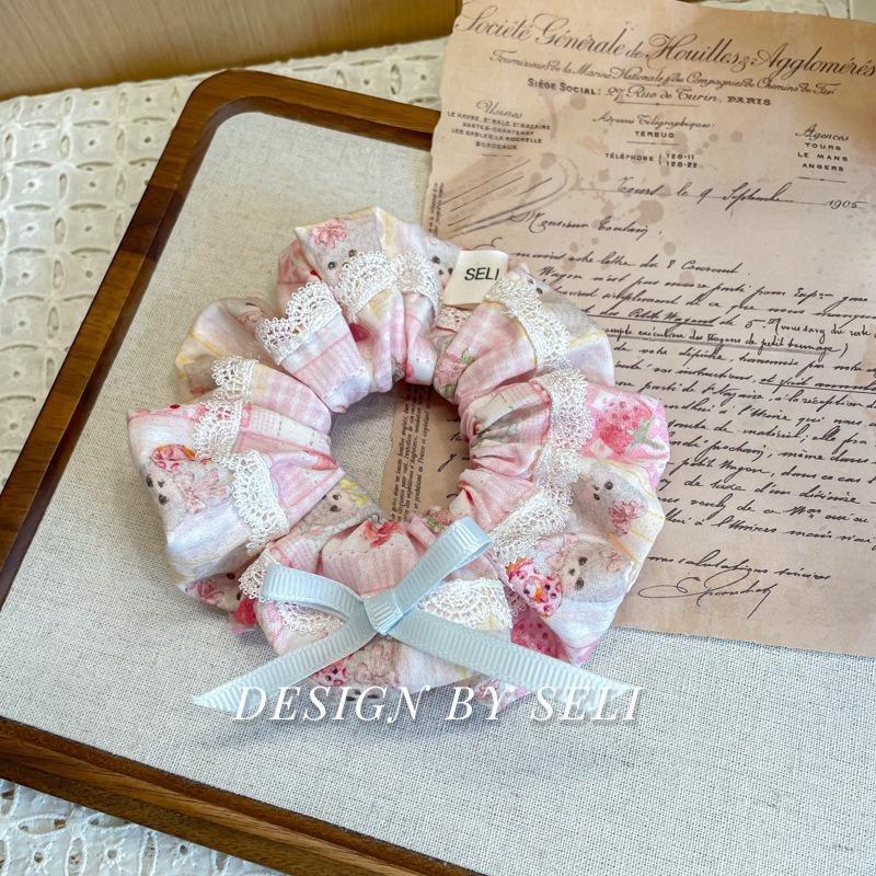 Scrunchie Multi Styles Floral Plaid Soft Fabric Minimalist Versatile Women Hair Tie Hair Accessories