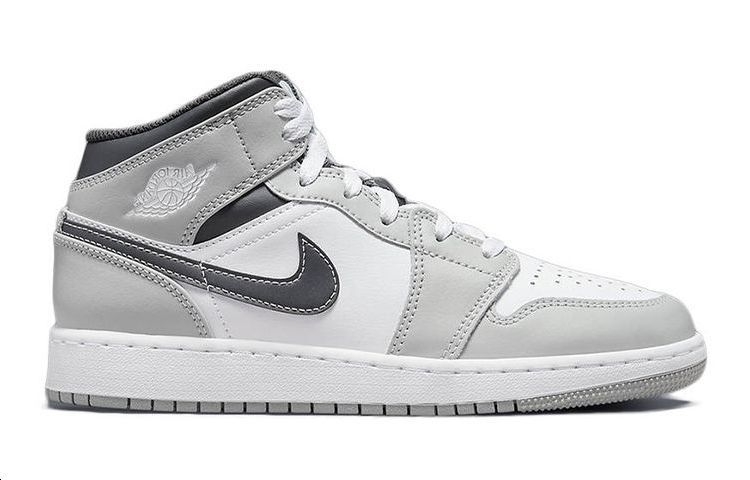 Jordan Kids Jordan 1 Mid "Light Smoke Grey" Sneakers 554725-078