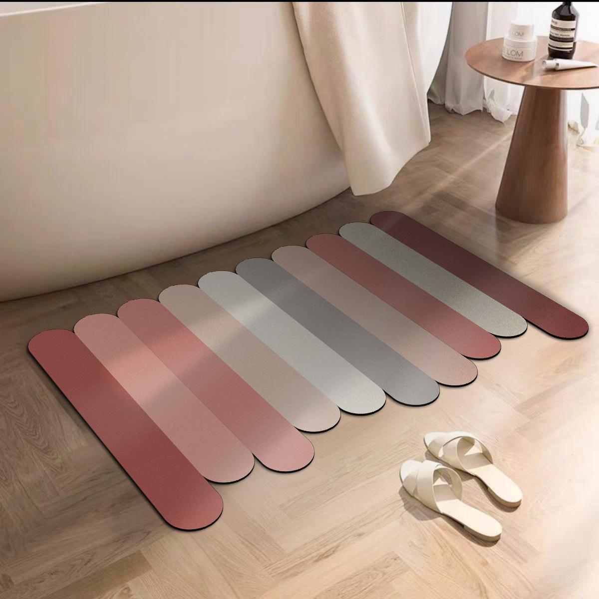 

Soft Waxy Color Small Fresh Bathroom Diatom Mud Mat Toilet Moisture-wicking Rug Non-slip Home Washroom Carpet Durable 40 * 60cm