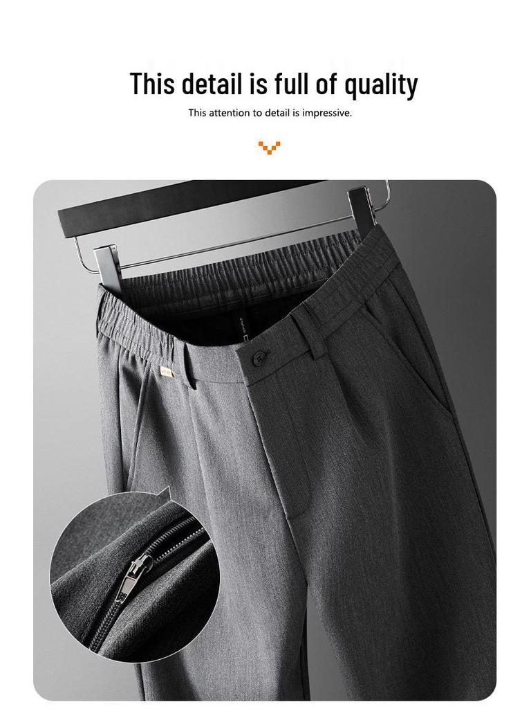 2024 Herren Tencel-Mischung Weitbein-Fleecegefütterte Warme Hose für Väter mittleren Alters