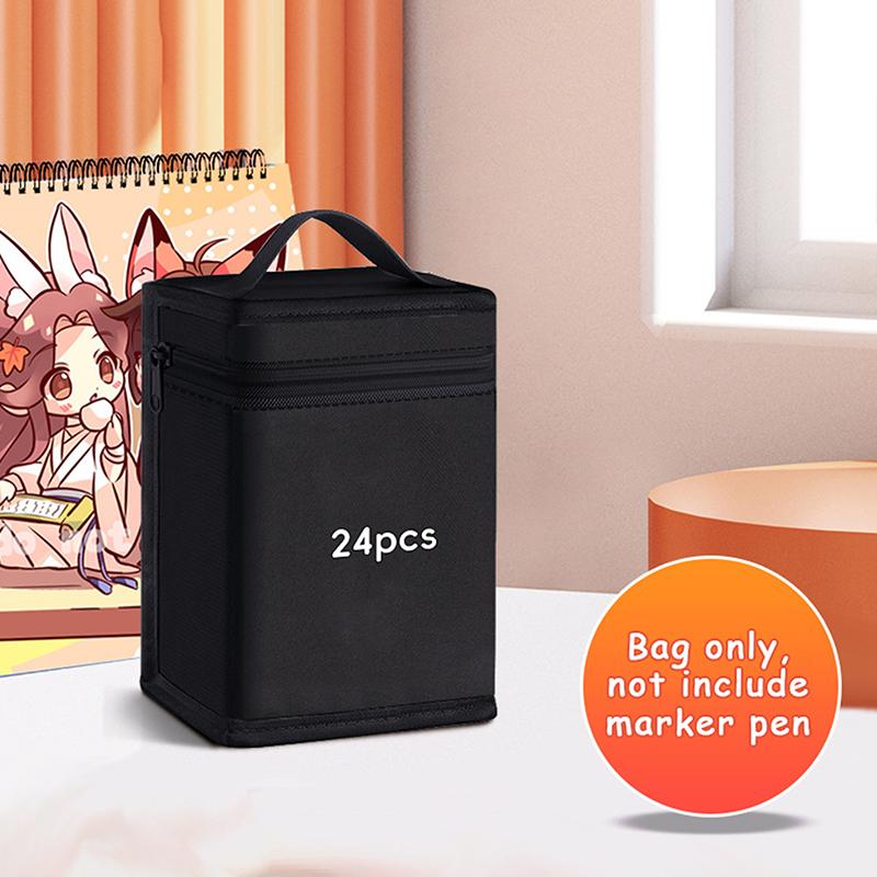 Fixy Pero Černá Úložná Taška Masivní Velká Kapacita Zip Plátěná Taška na Tužky Akvarelové Pero Kancelářská Taška Přenosná