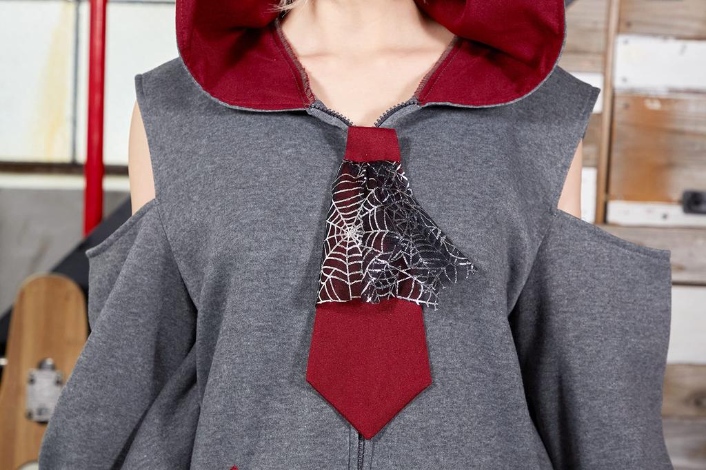 Clearstone Fangle Cosplay Halloween Bat Hoodie, Unisex, Gray
